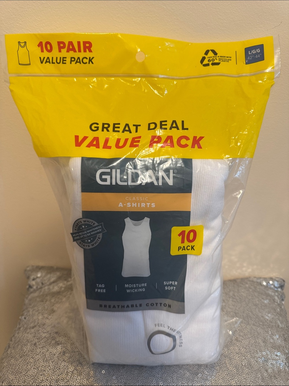 Gildan White 10-Pack A-Shirt Value Pack